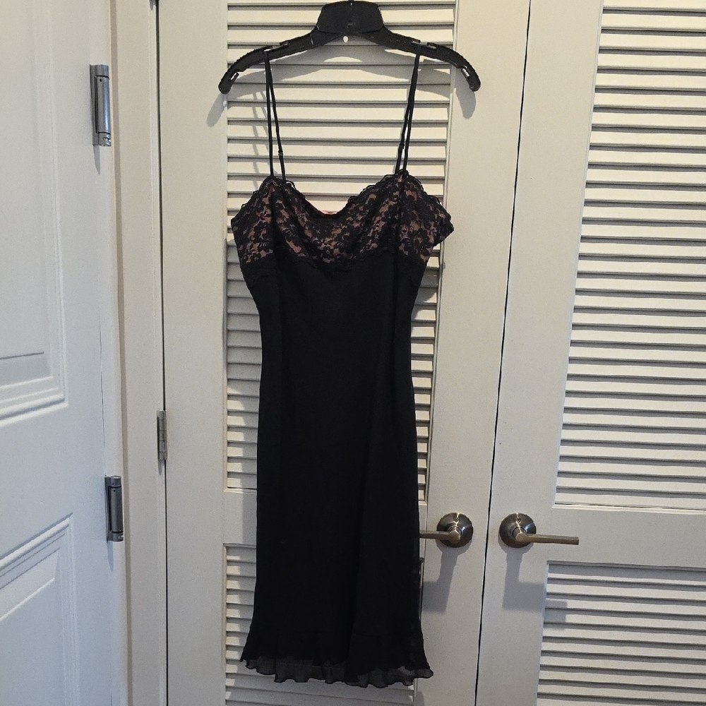 Express Black Lace Trim Dress